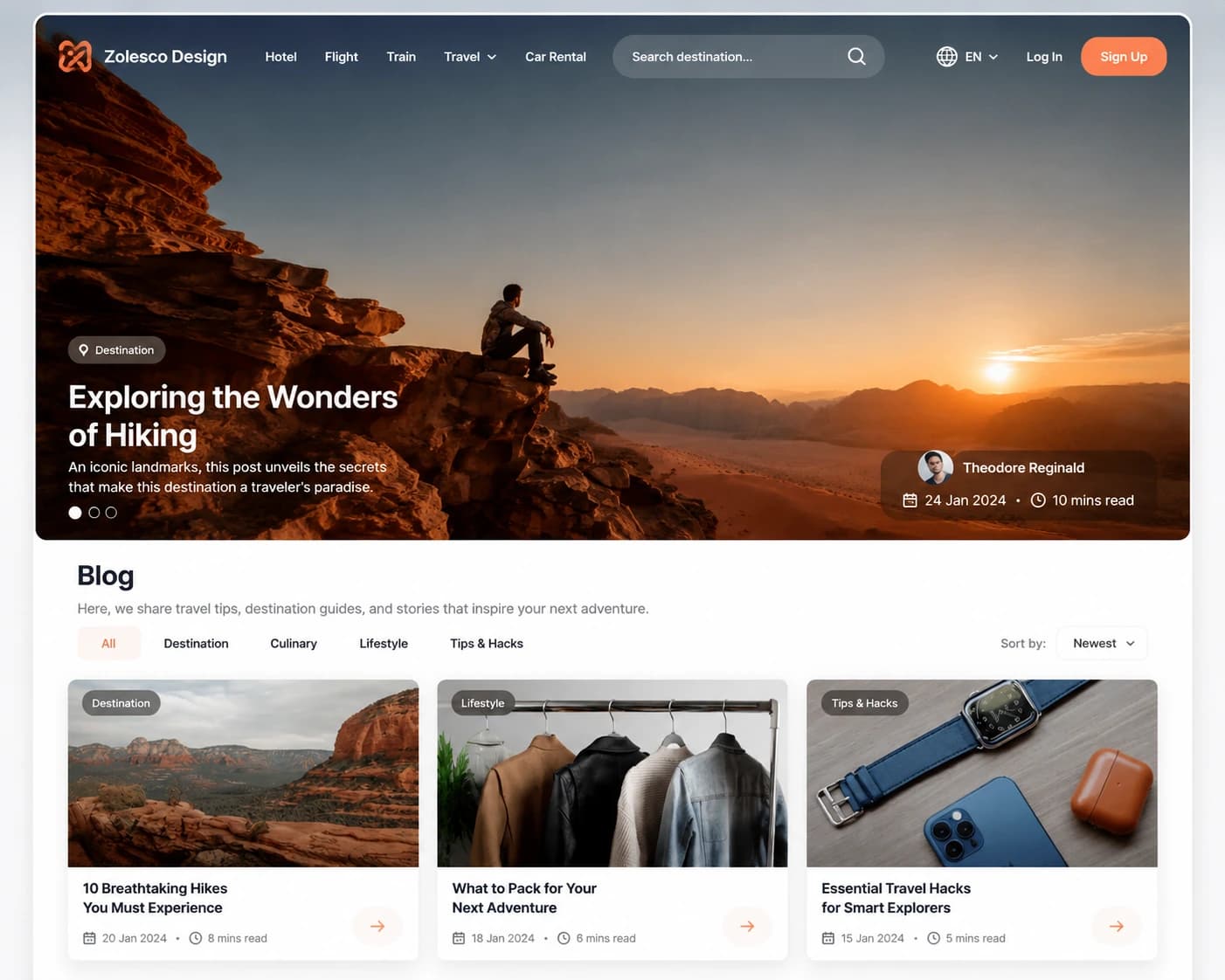 Business website interface showcase